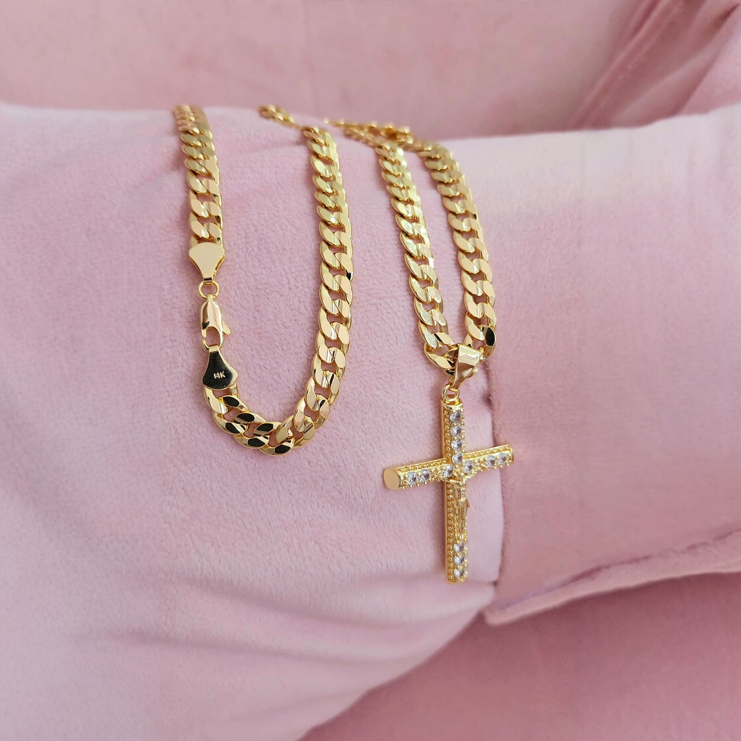 14K laminado cadena de Jesús