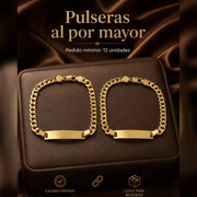 Pulseras por mayor 14k con placa